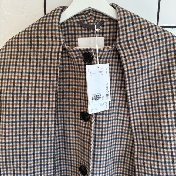 New! COS DOUBLE-FACED WOOL SCARF SHORT JACKET, women’s size XS - Picture 5 of 10